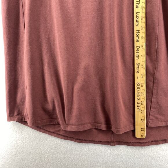 EILEEN FISHER Dress L Stretch Cotton Jersey Shift Tank Mini Sleeveless Brown USA - Picture 8 of 9